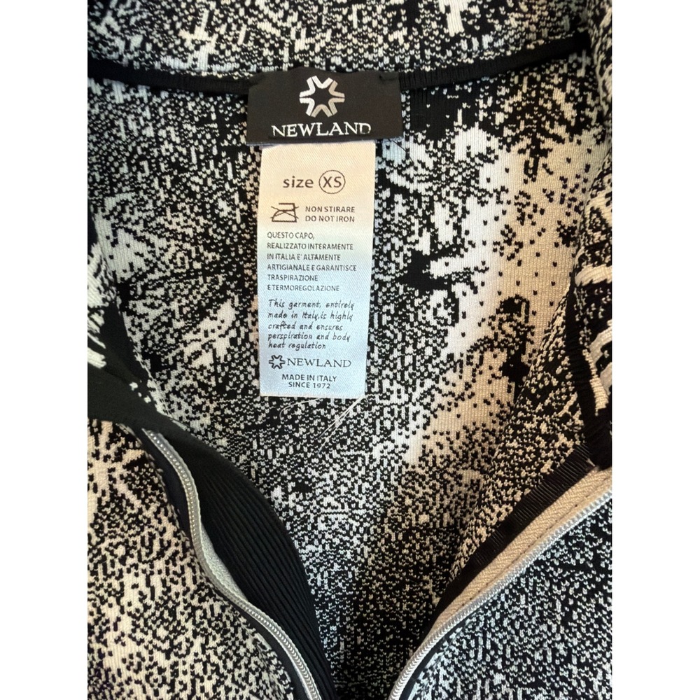 Newland Italy DHtech 400 Full Zip Snowflake‎ Ski Jacket Black White Womens XS View 2